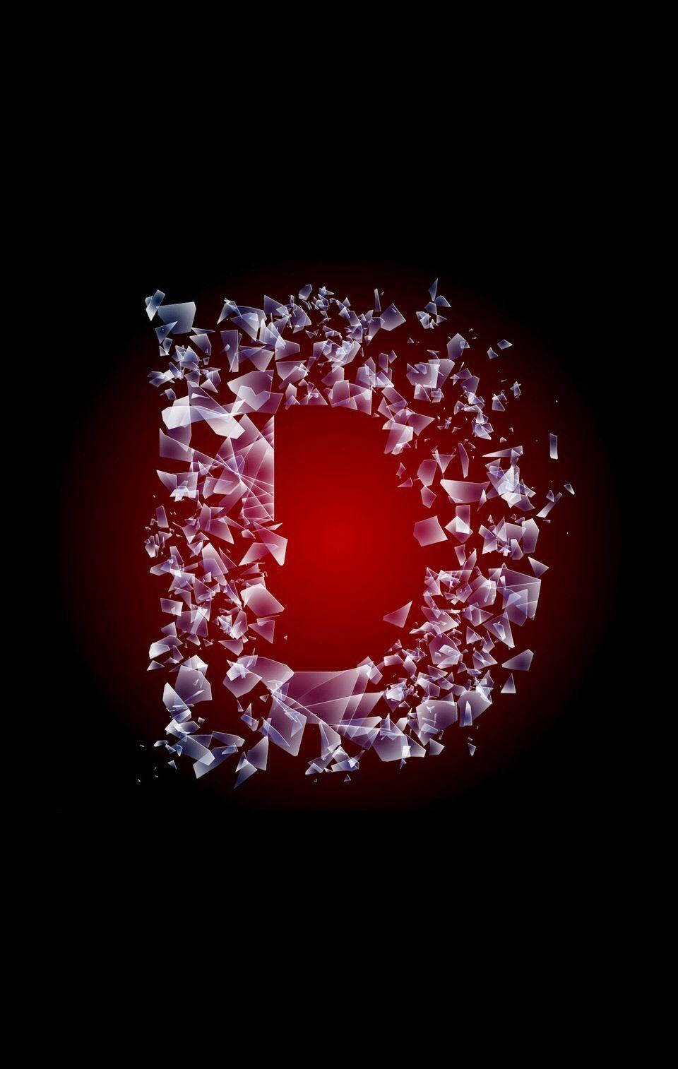 Letter D Shattered Abstract Art Picture