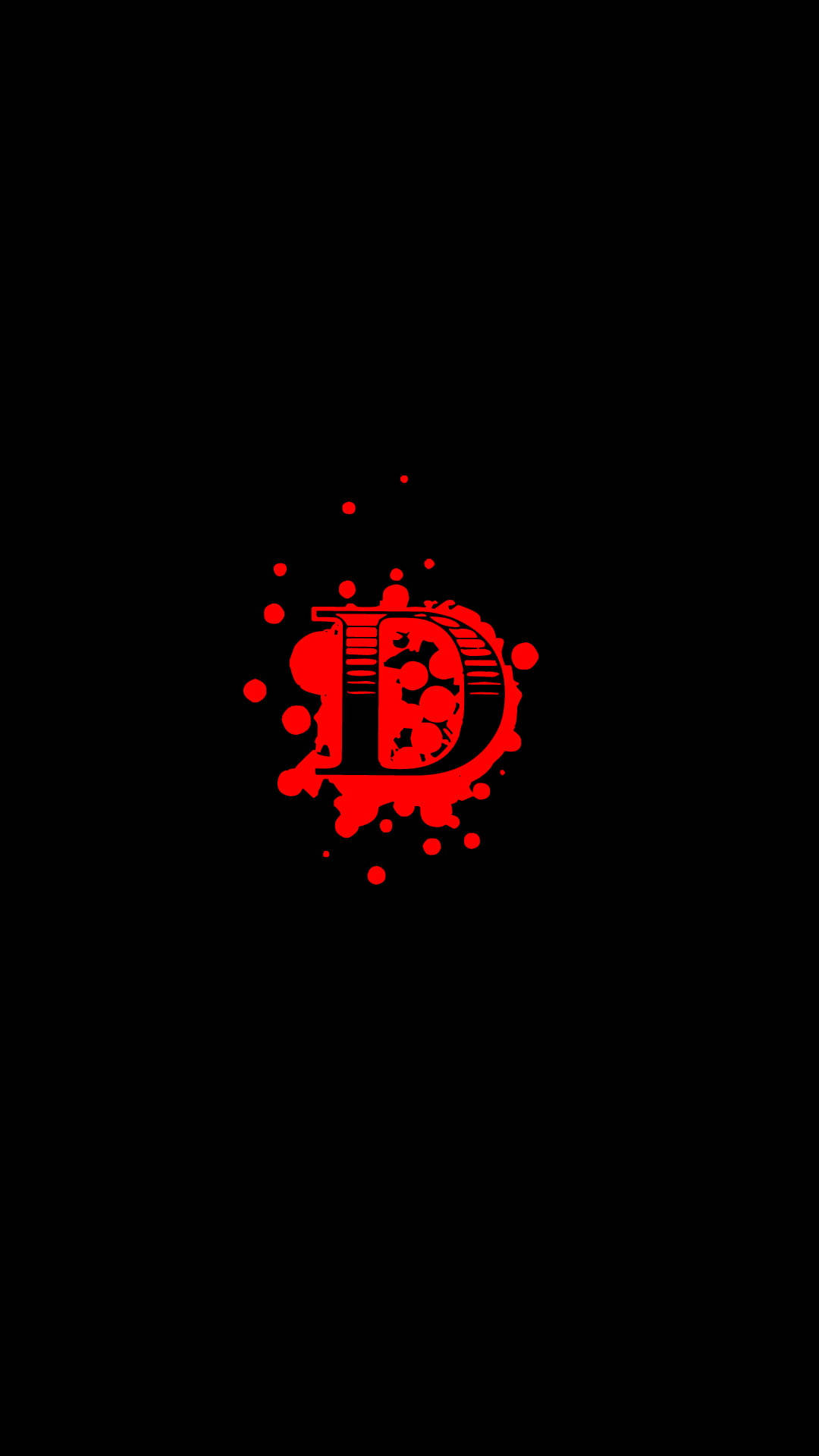 Letter D With Red Splatter Picture