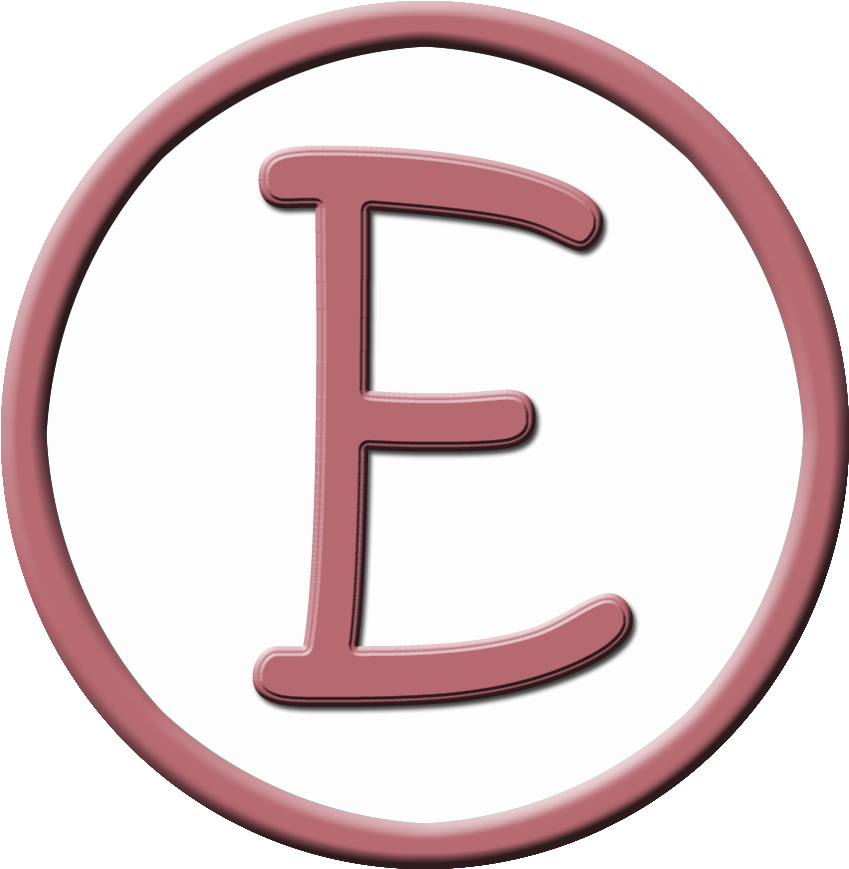 Letter E Icon Embossed PNG