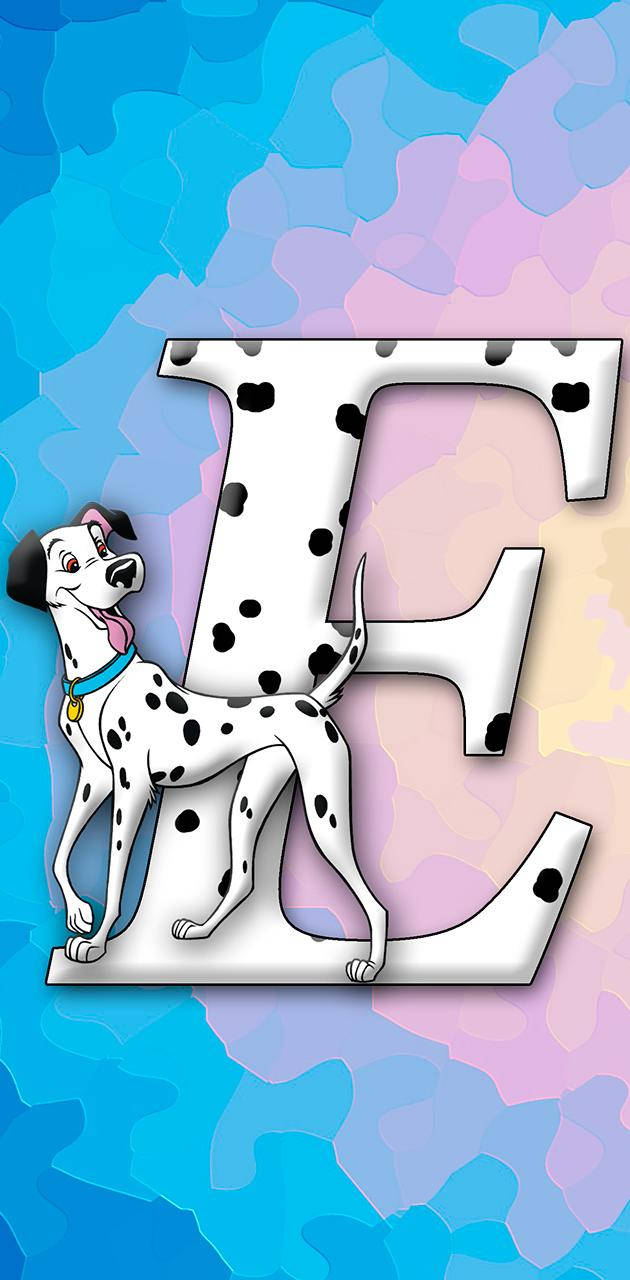 Letter E With Dalmatian Dog