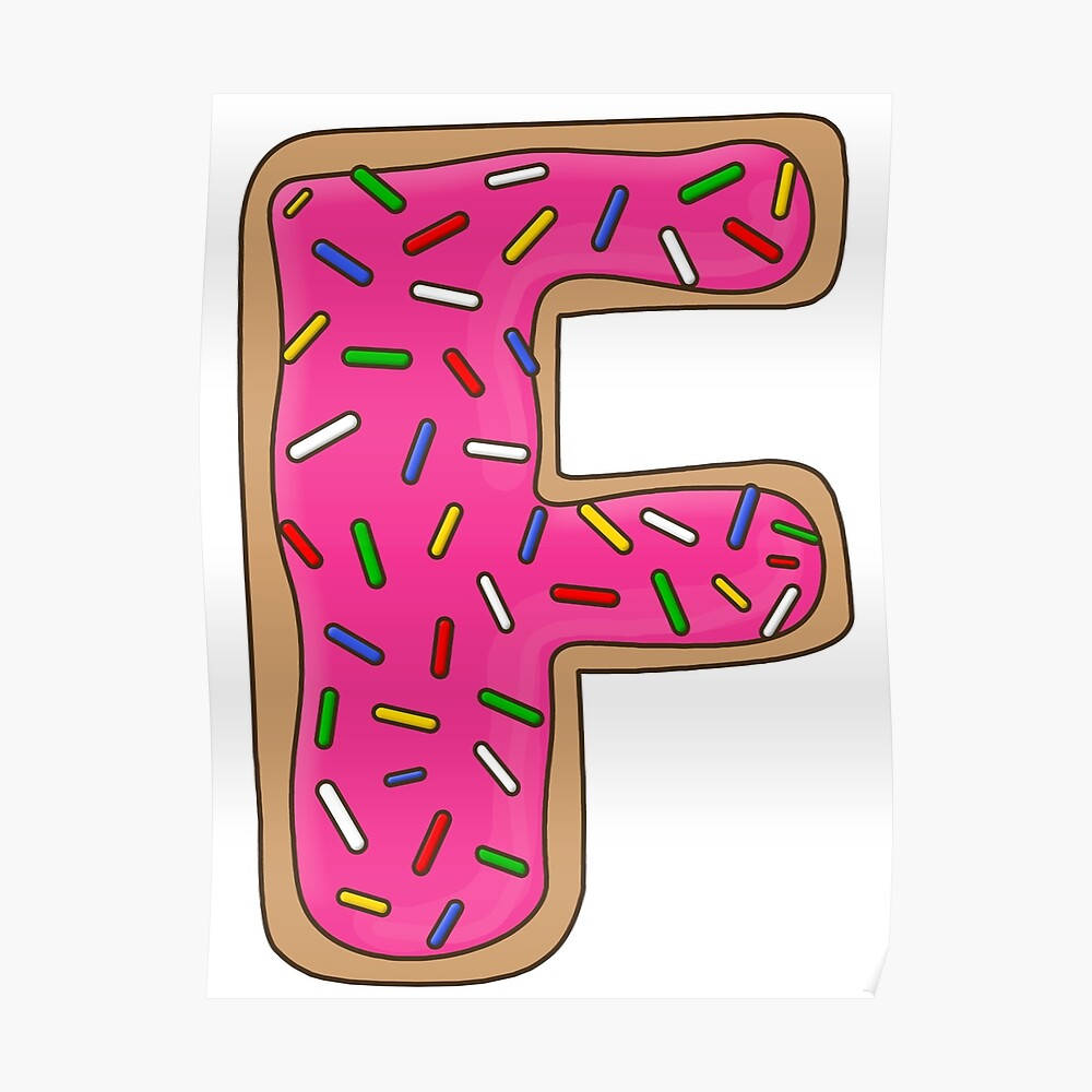 Letter F Pink Donut