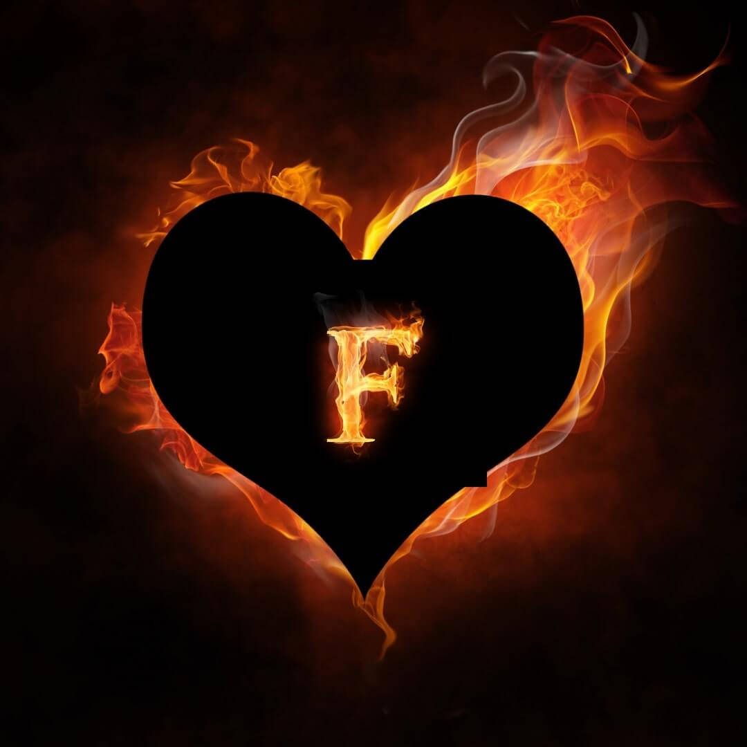 Letter F With Flame Wallpaper