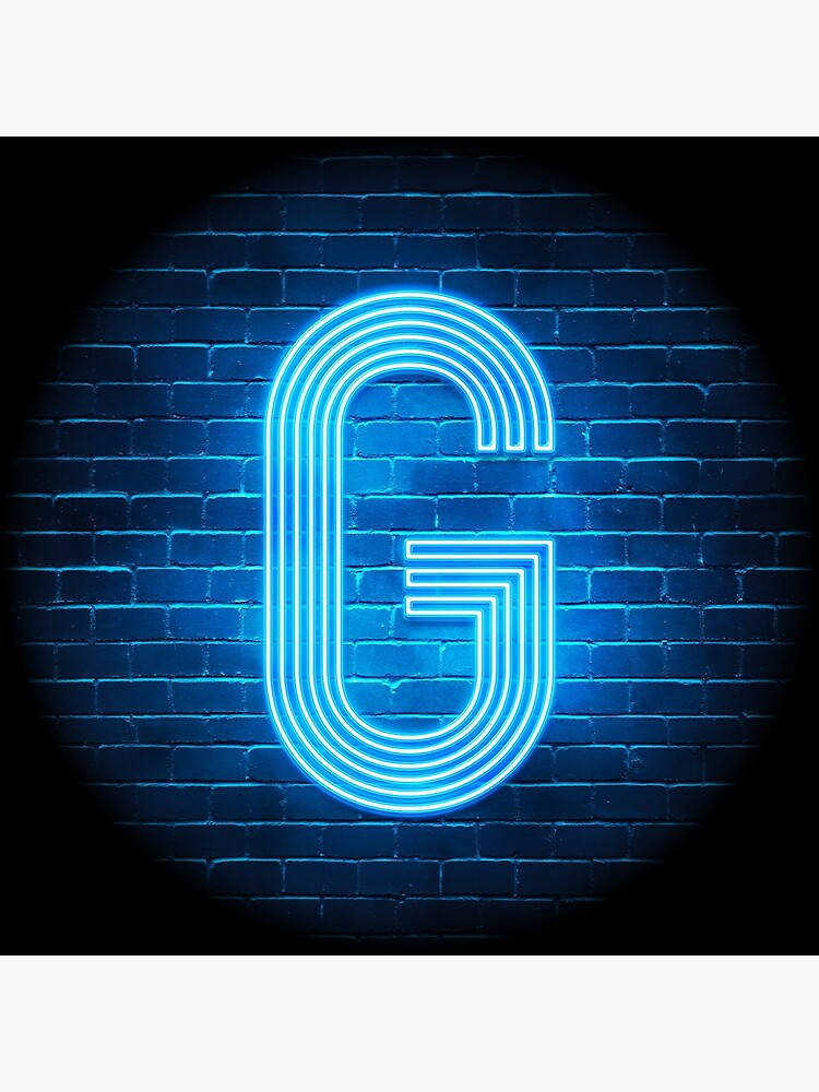 Letter G In Blue Neon Lights