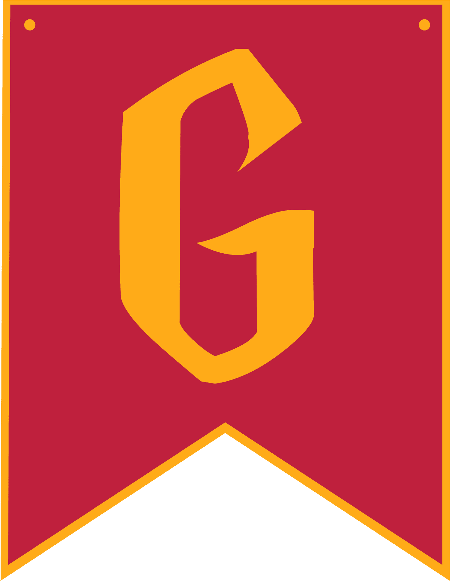 Letter G Pennant Banner PNG
