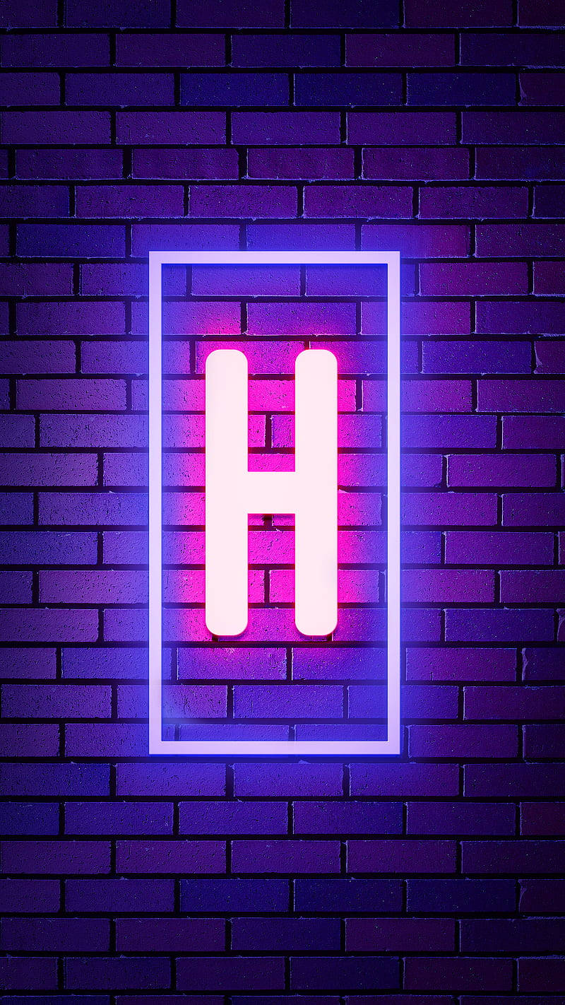 Letter H Neon Lights Wallpaper