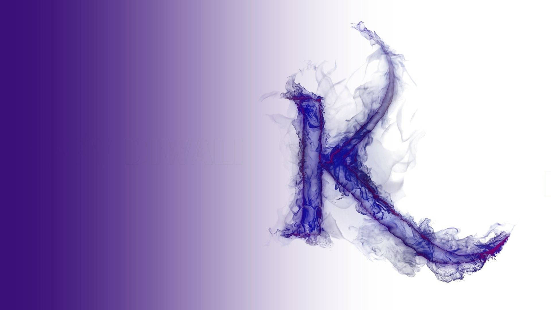 Letter K Purple Smoke Art Wallpaper