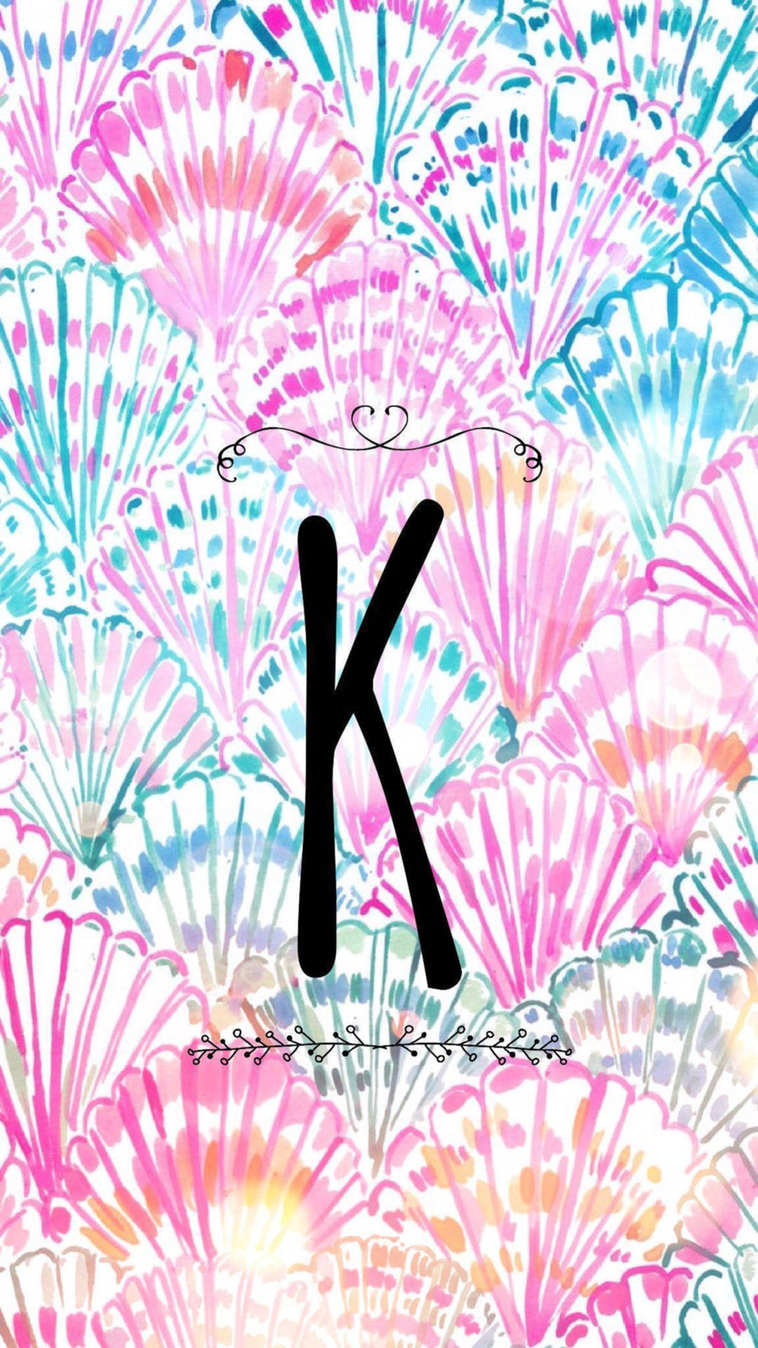 cute letter k pink