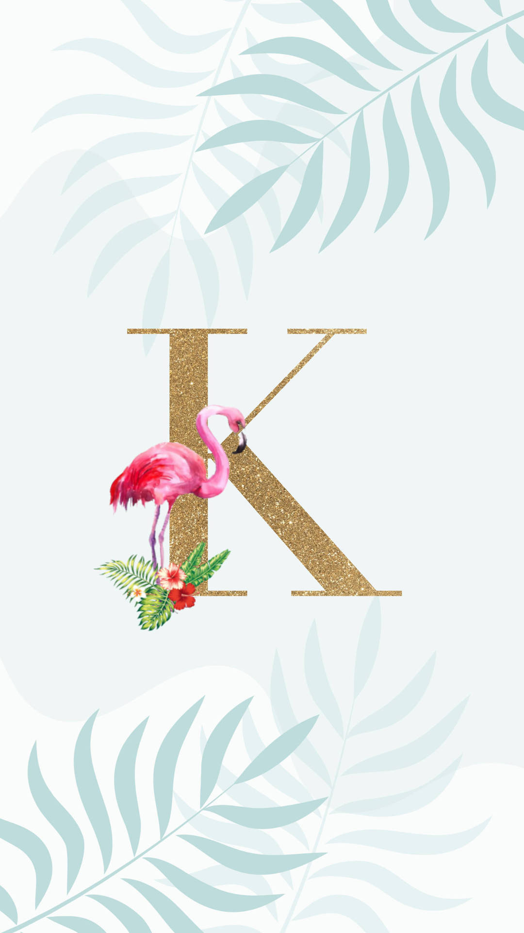 Letter K With Flamingo Wallpaper