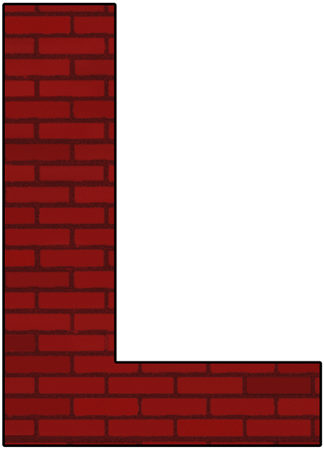 Letter L Brick Wall Design PNG