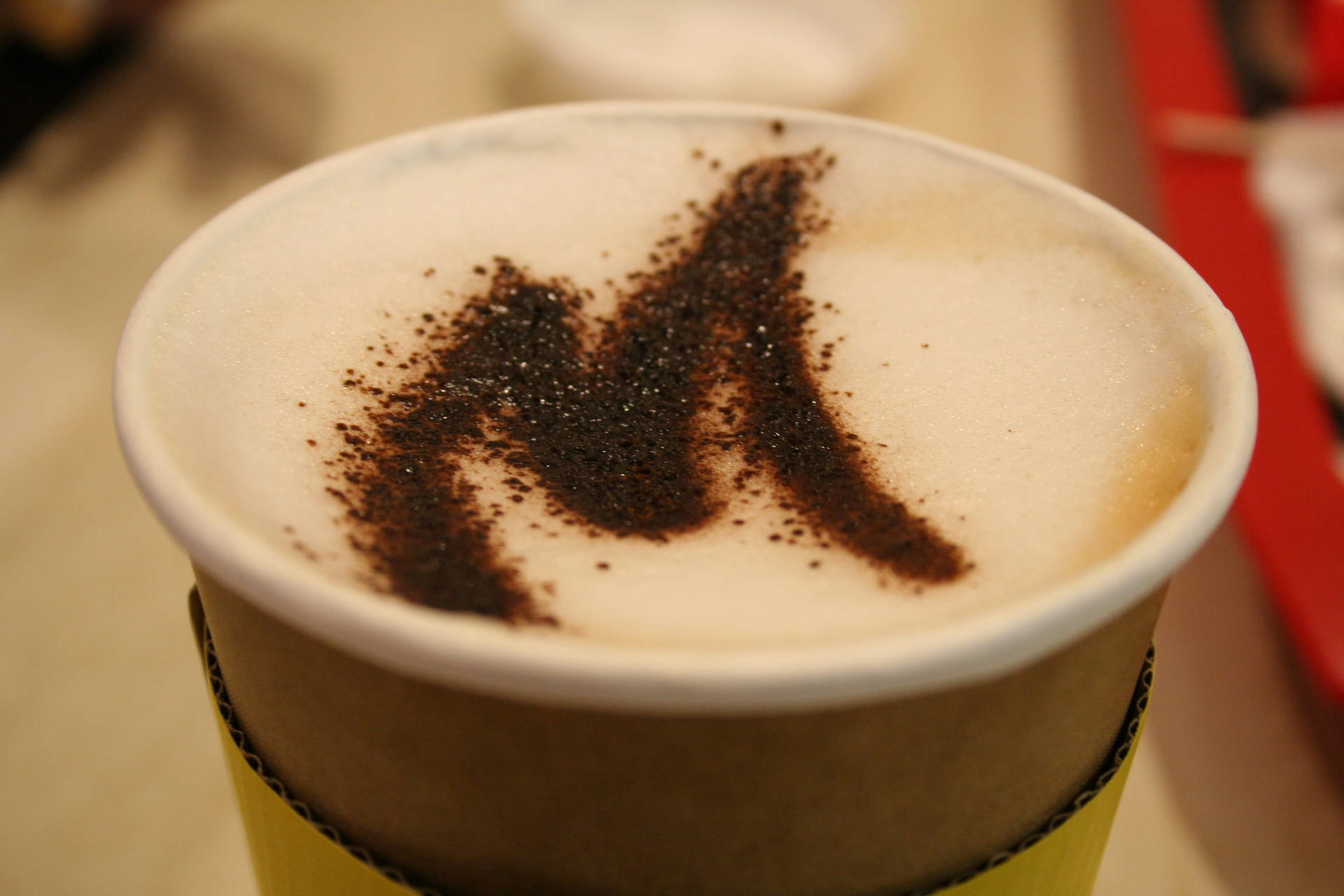 Letter M Coffee Art