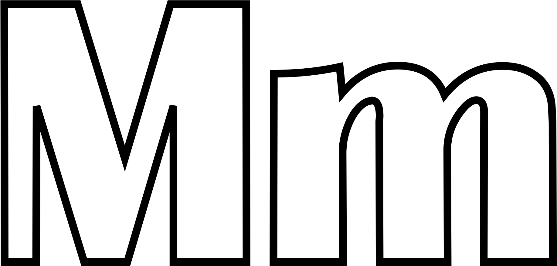 Letter M Upperand Lowercase PNG