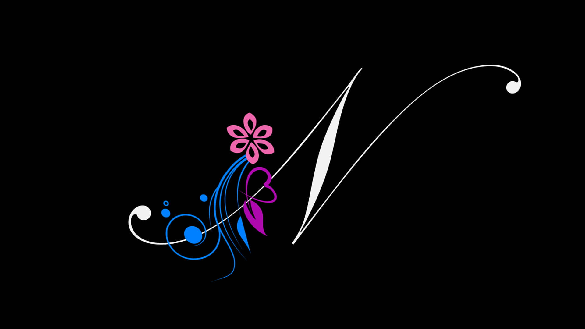Letter N With Flowers Background