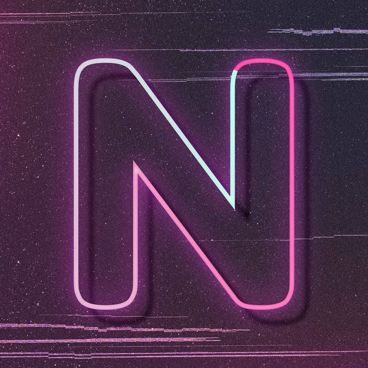 Letter N With Glitch Effect Design