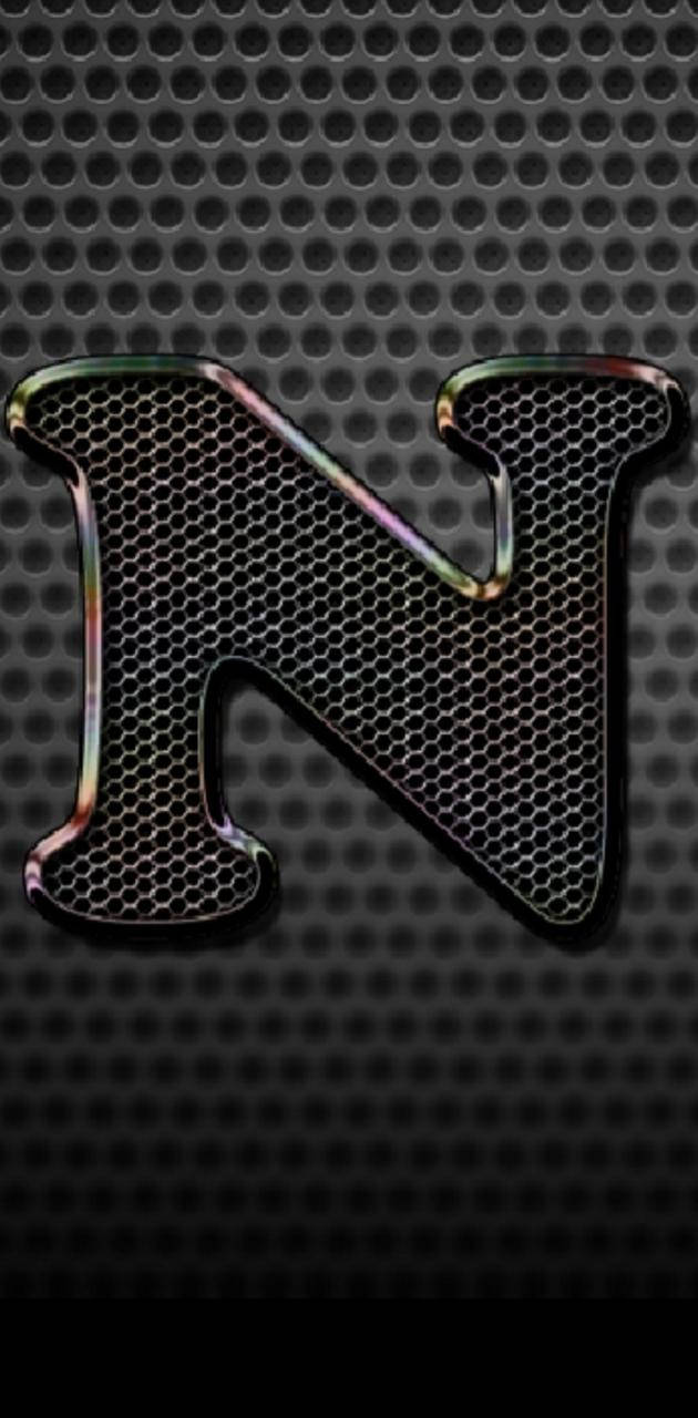 Letter N With Metal Mesh Design Wallpaper