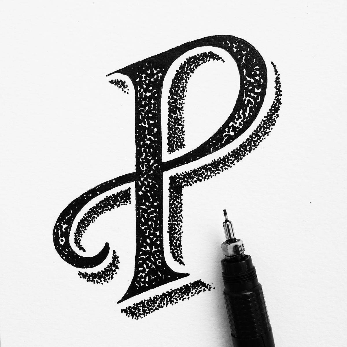 Letter P Calligraphy