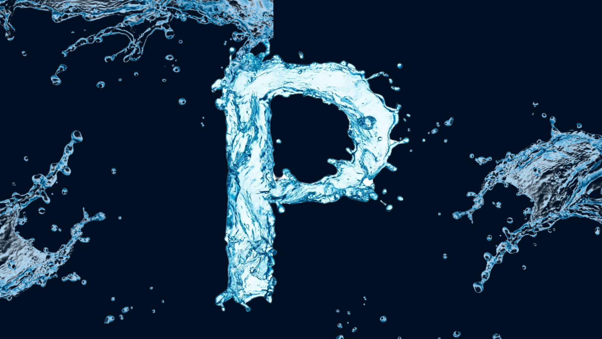 Letter P Water Splash Wallpaper