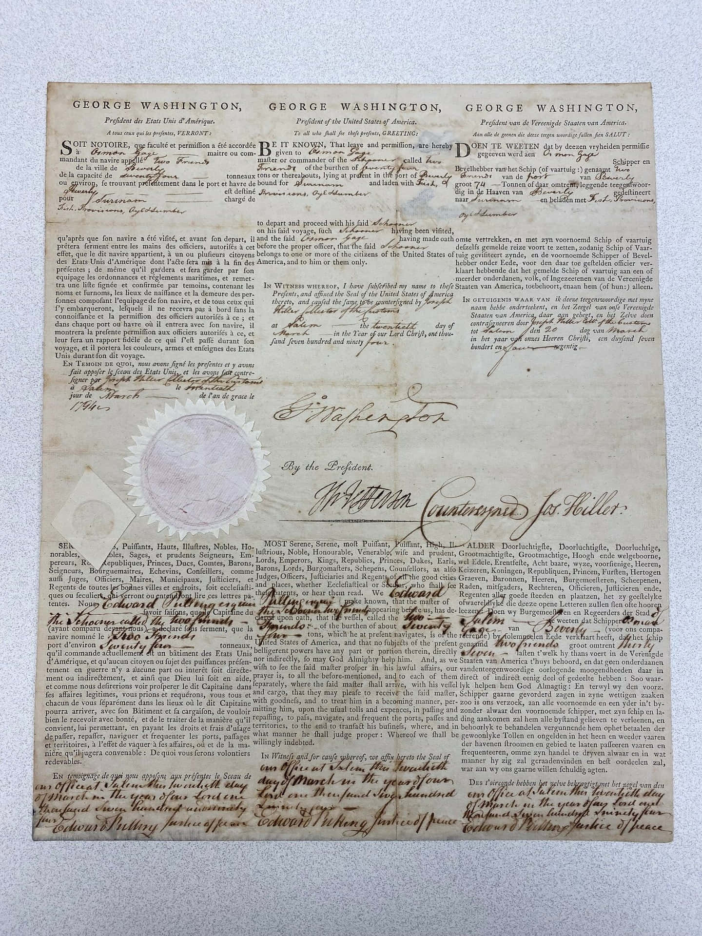 A Document With A Stamp On It