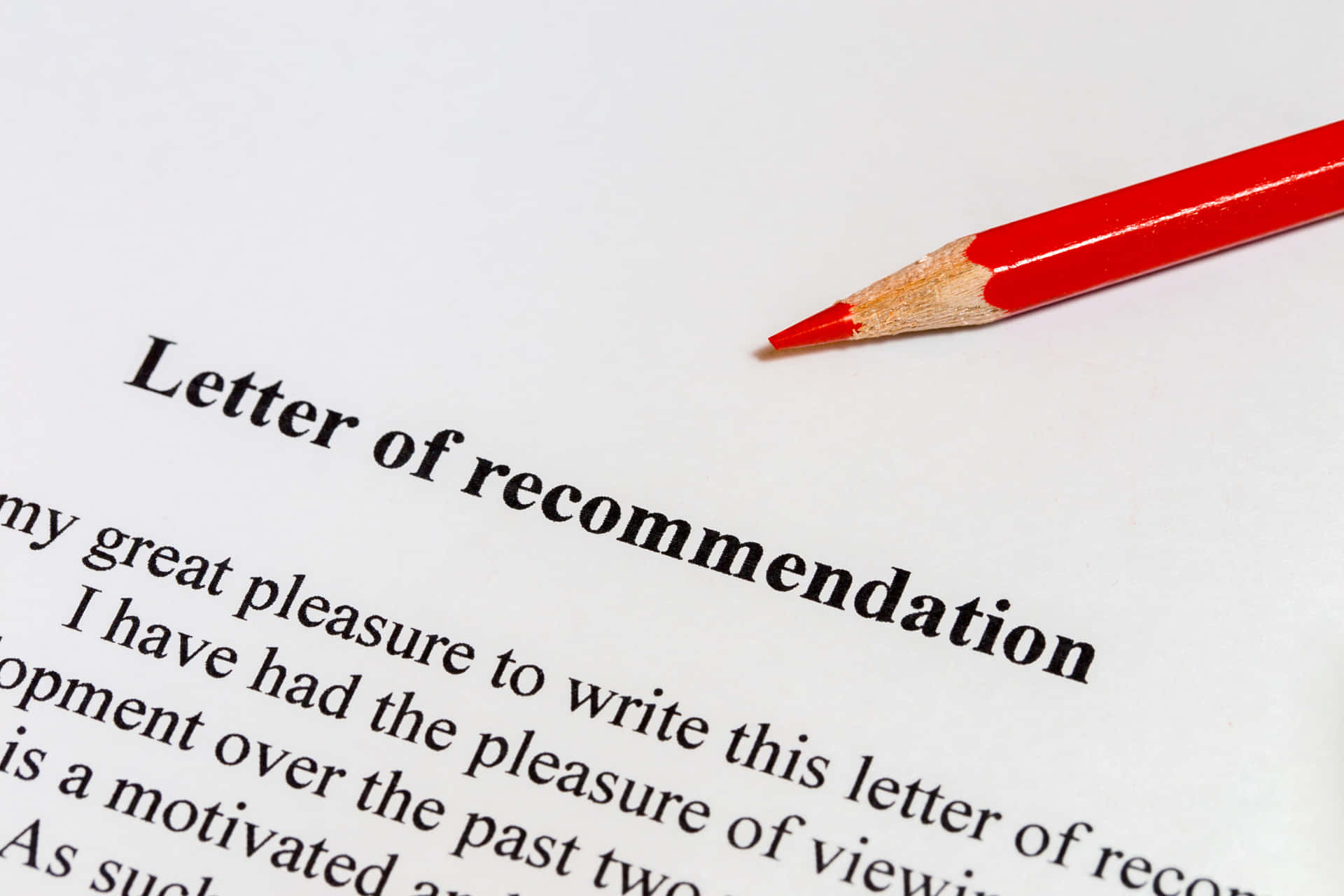 A Letter Of Recommendation With A Red Pencil