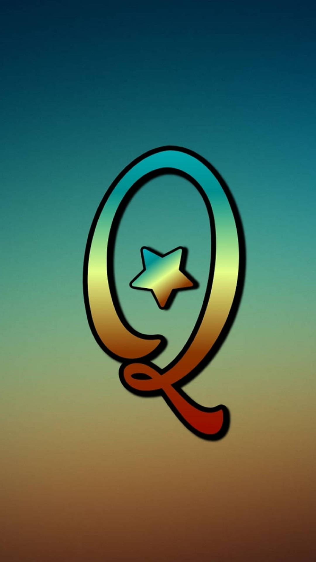 Letter Q With A Star Icon Wallpaper