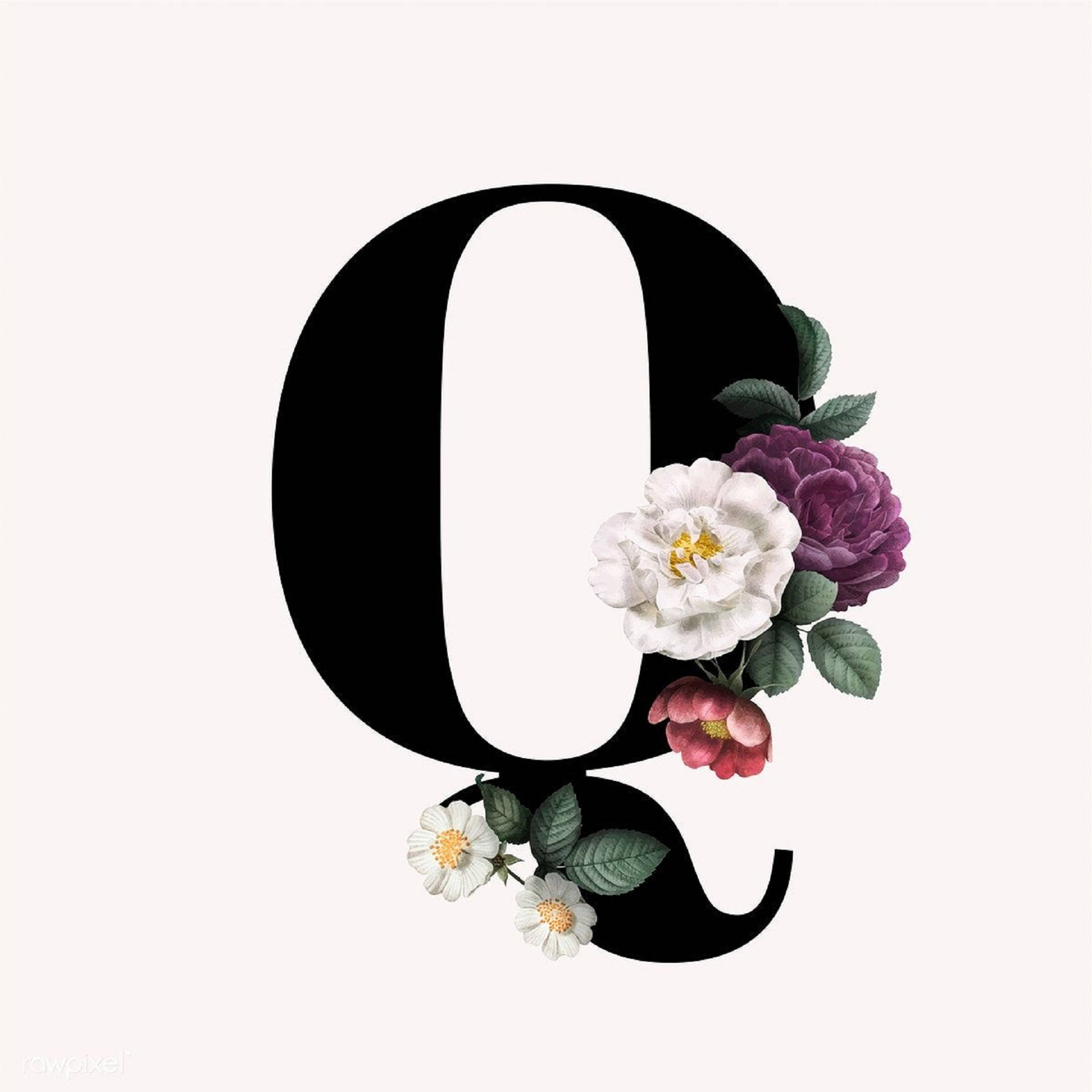 Letter Q With Flowers Wallpaper