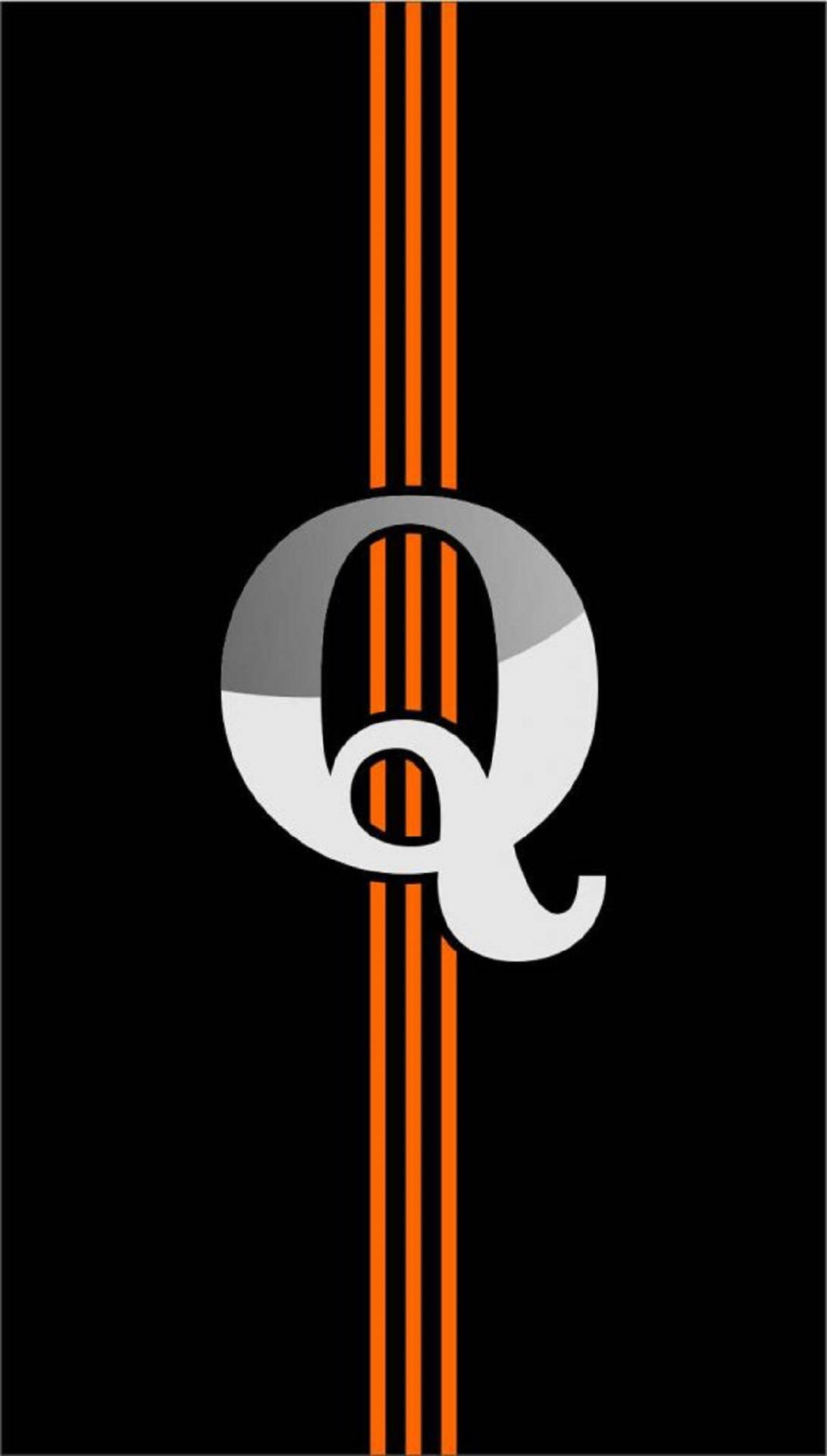 Letter Q With Orange Lines Wallpaper