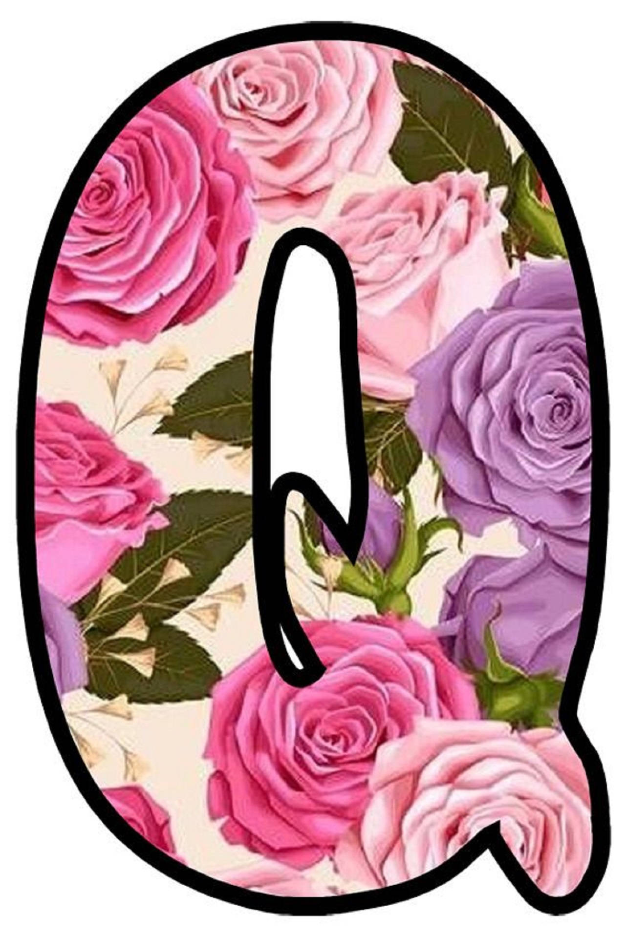 Letter Q With Roses Wallpaper