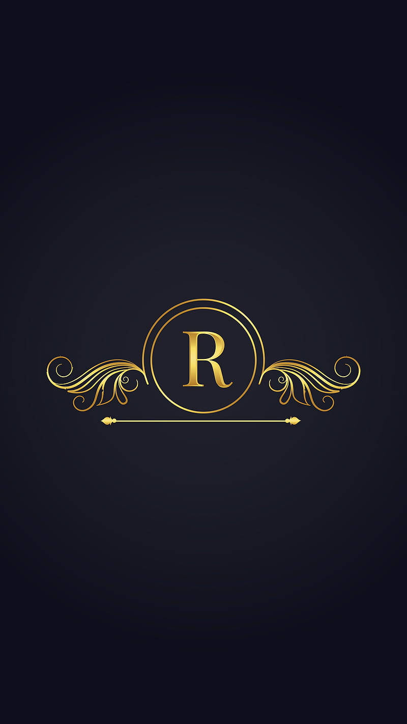 Download Letter R Gold Designs Wallpaper 