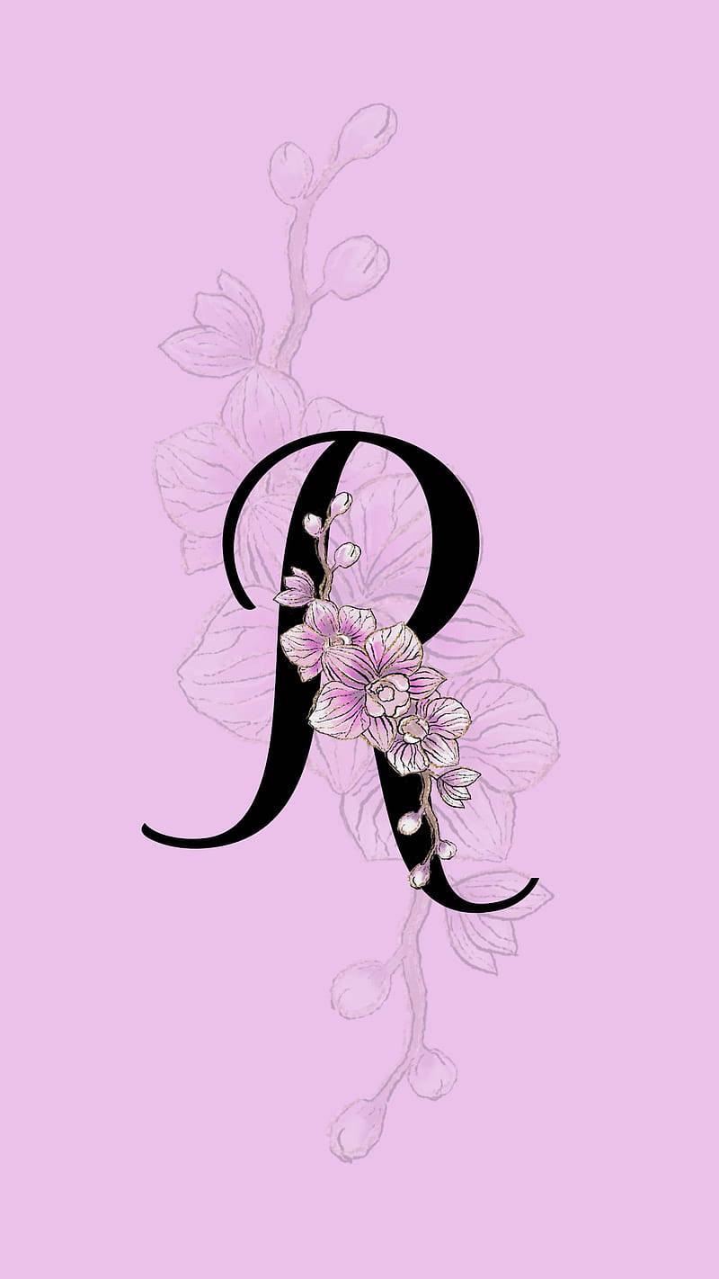Letter R Lilac Flowers Wallpaper