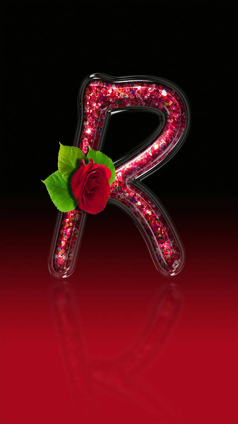 Letter R Red Rose Wallpaper