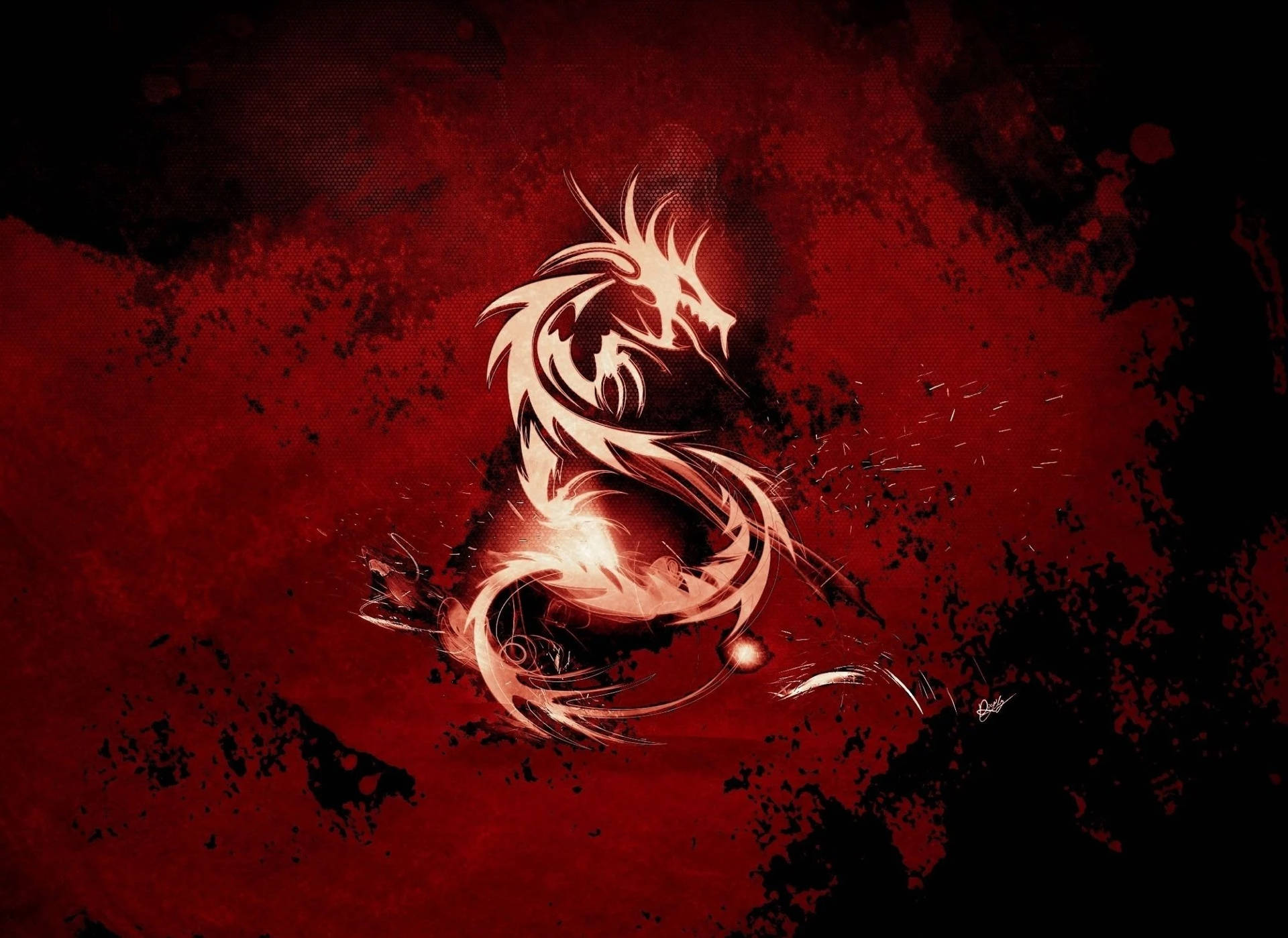 Letter S Dragon In Red Wallpaper