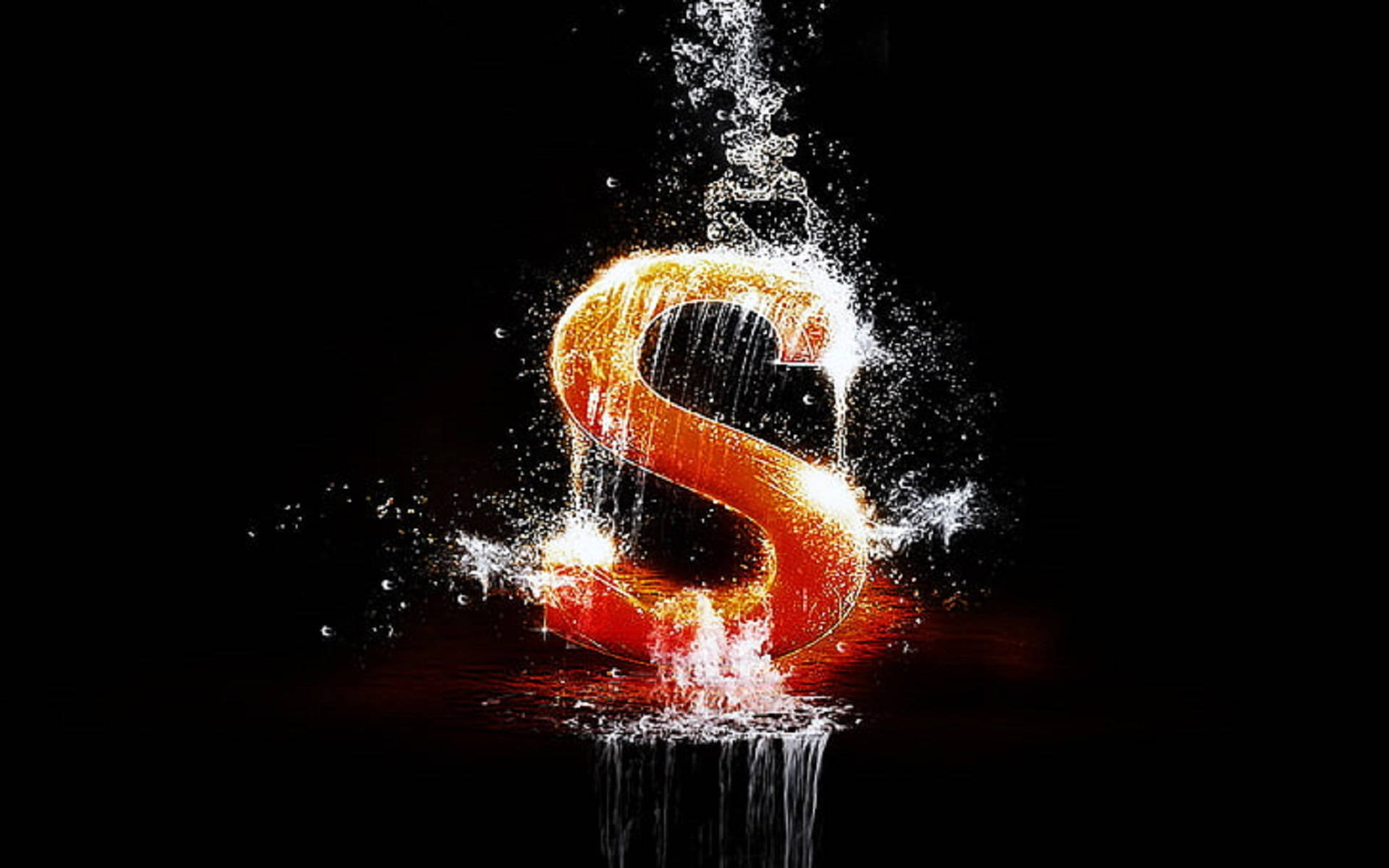 Letter S With Water Effects Wallpaper