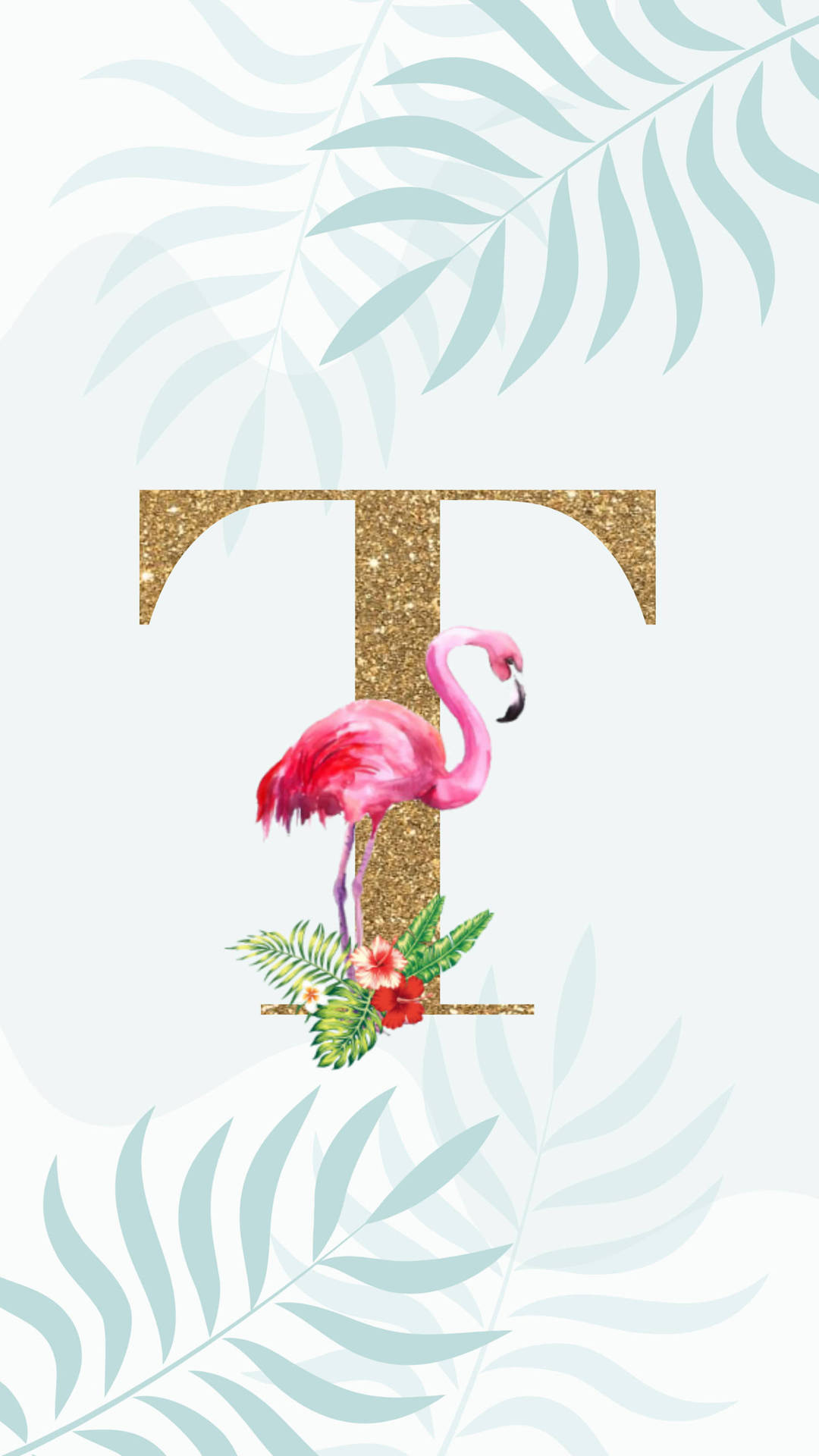 Letter T Tropical Design Wallpaper