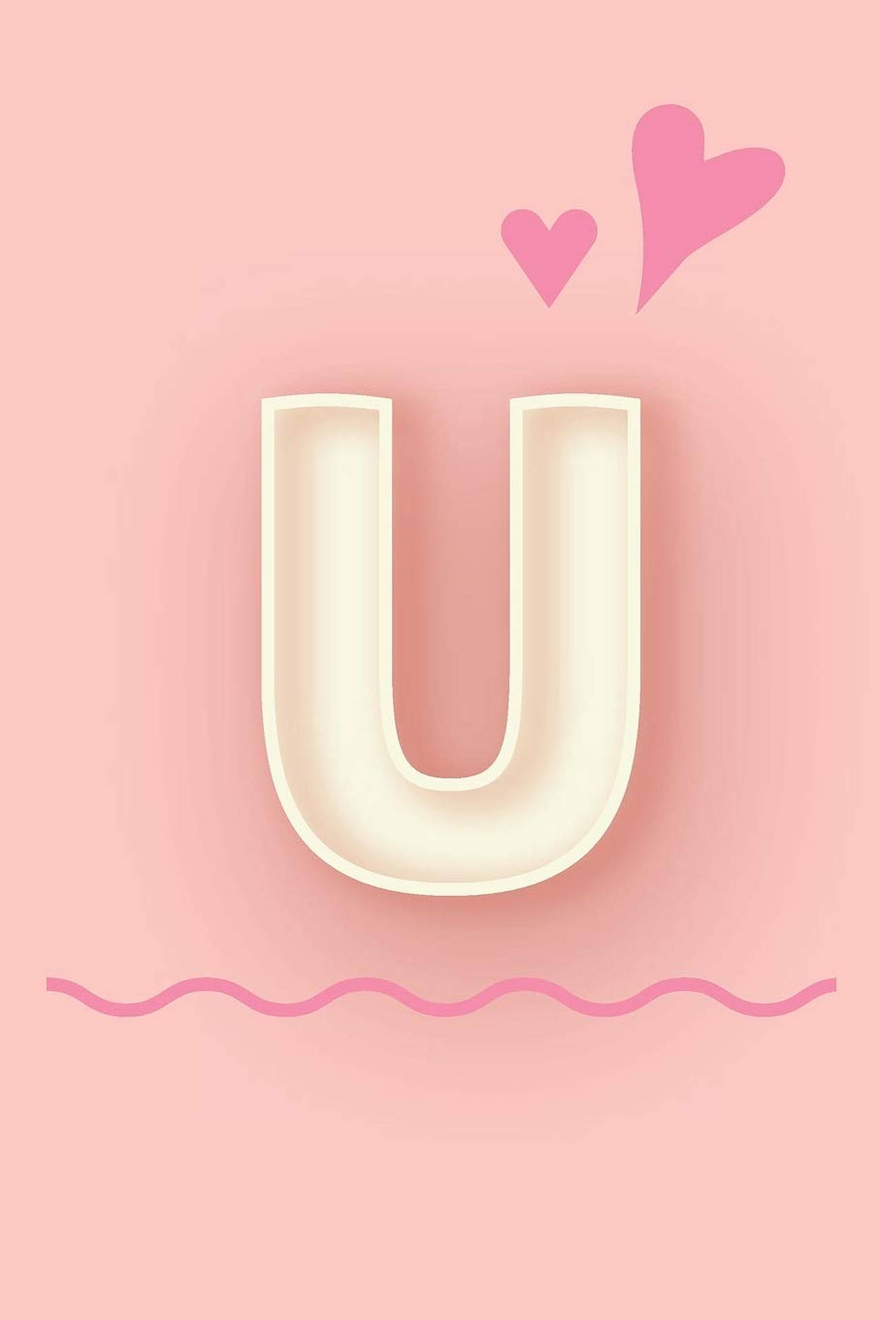 Letter U With Hearts Wallpaper