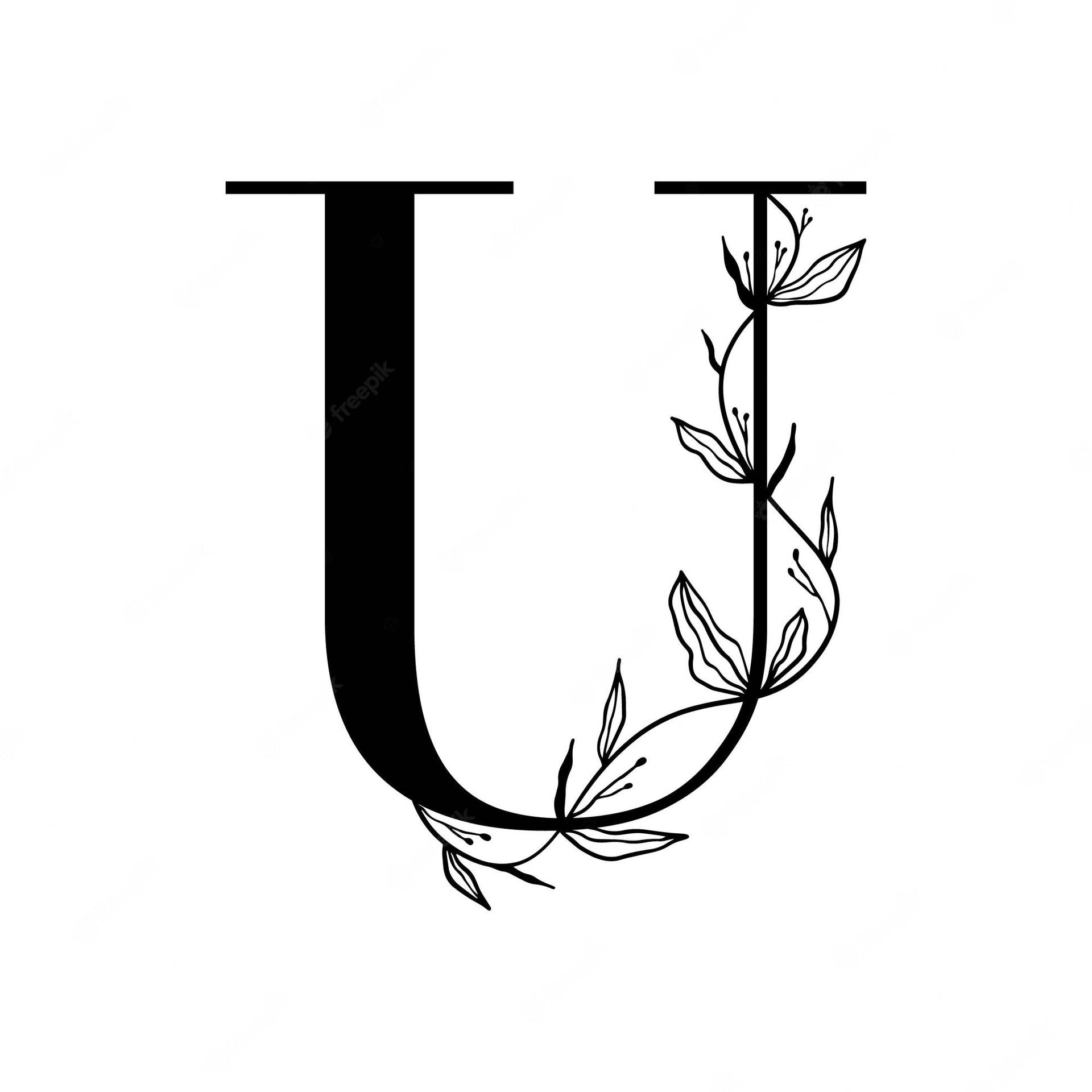 Letter U With Vines