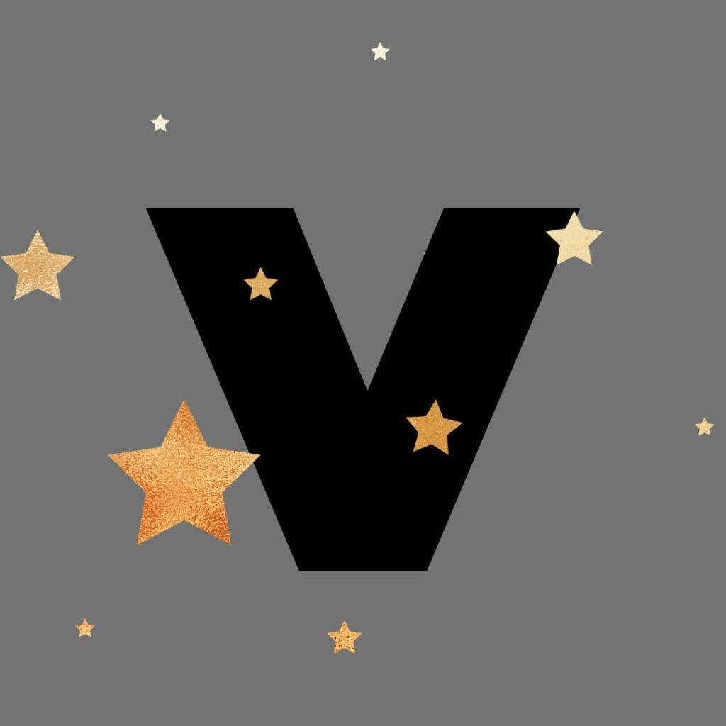 Letter V And Stars