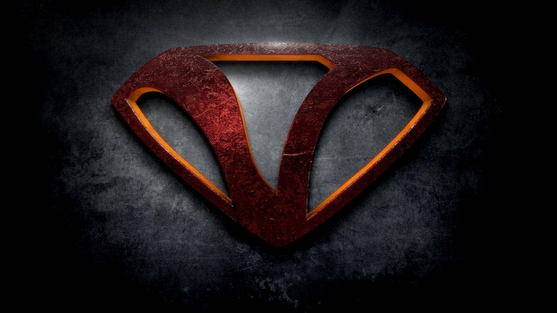 Letter V On Superman Logo Wallpaper