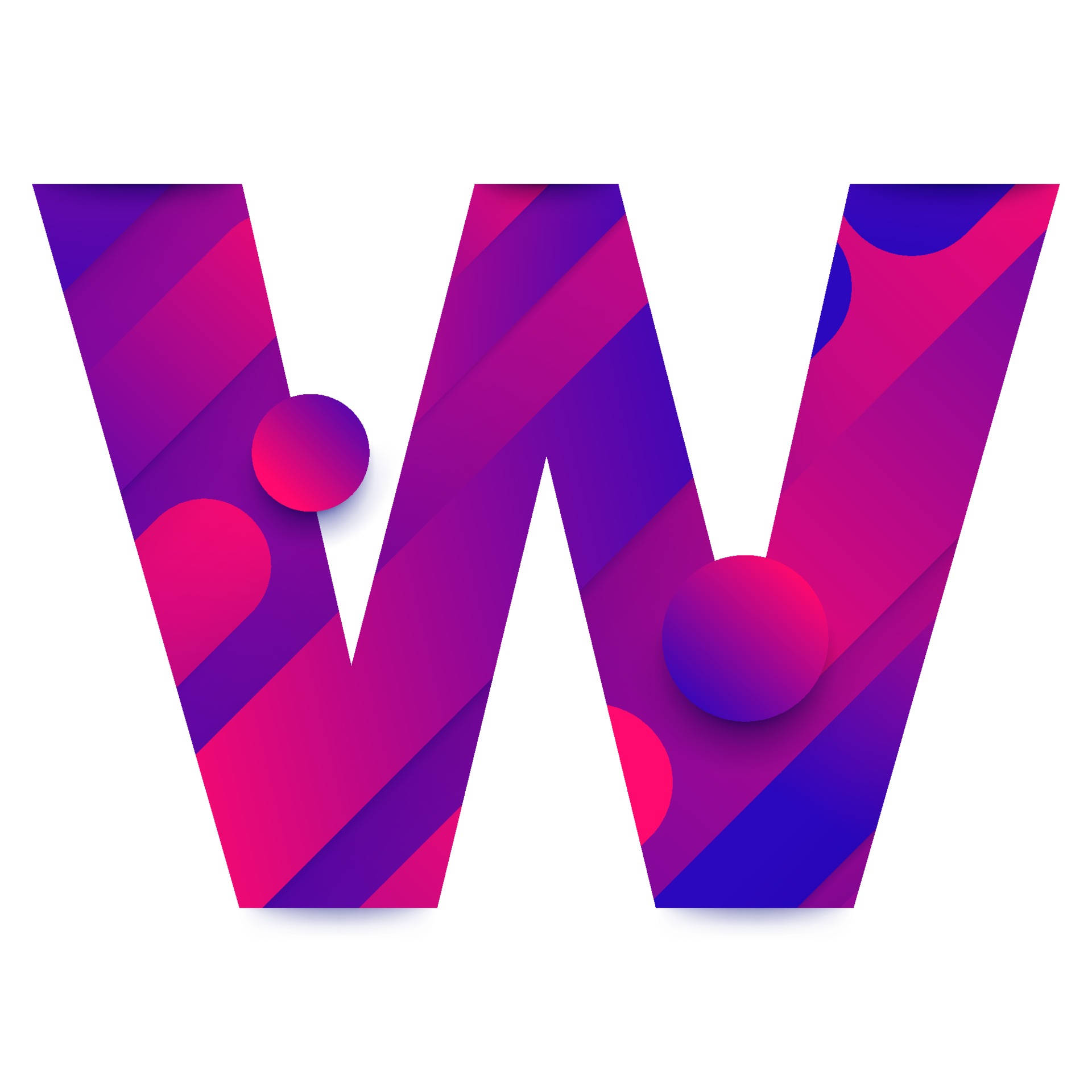 Letter W Abstract Gradient