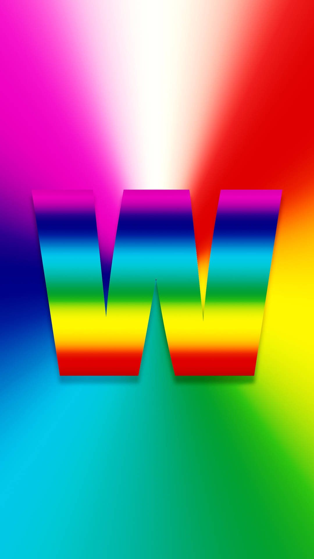 Letter W Horizontal Rainbow