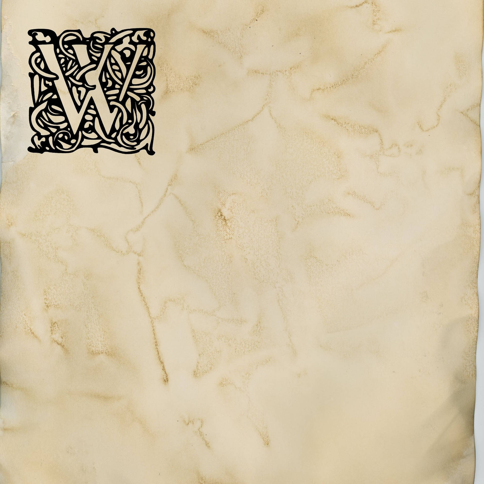 Letter W Medieval Design Wallpaper