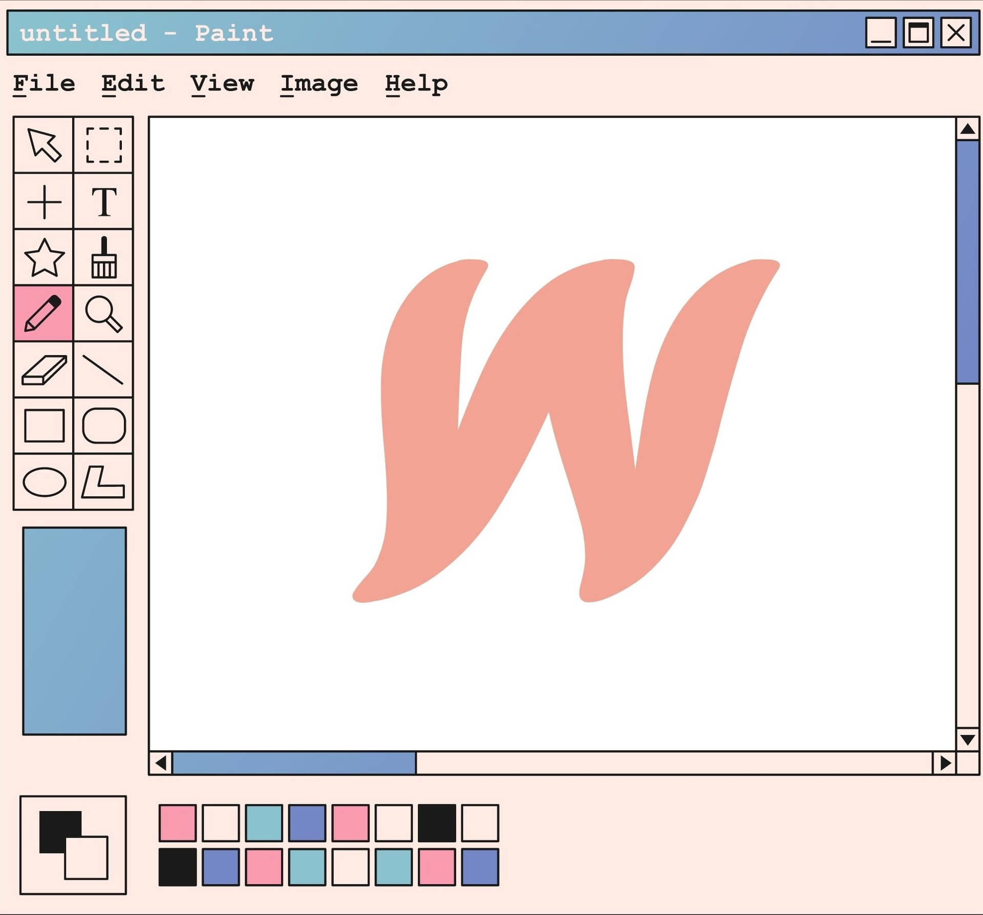Letter W On Microsoft Paint