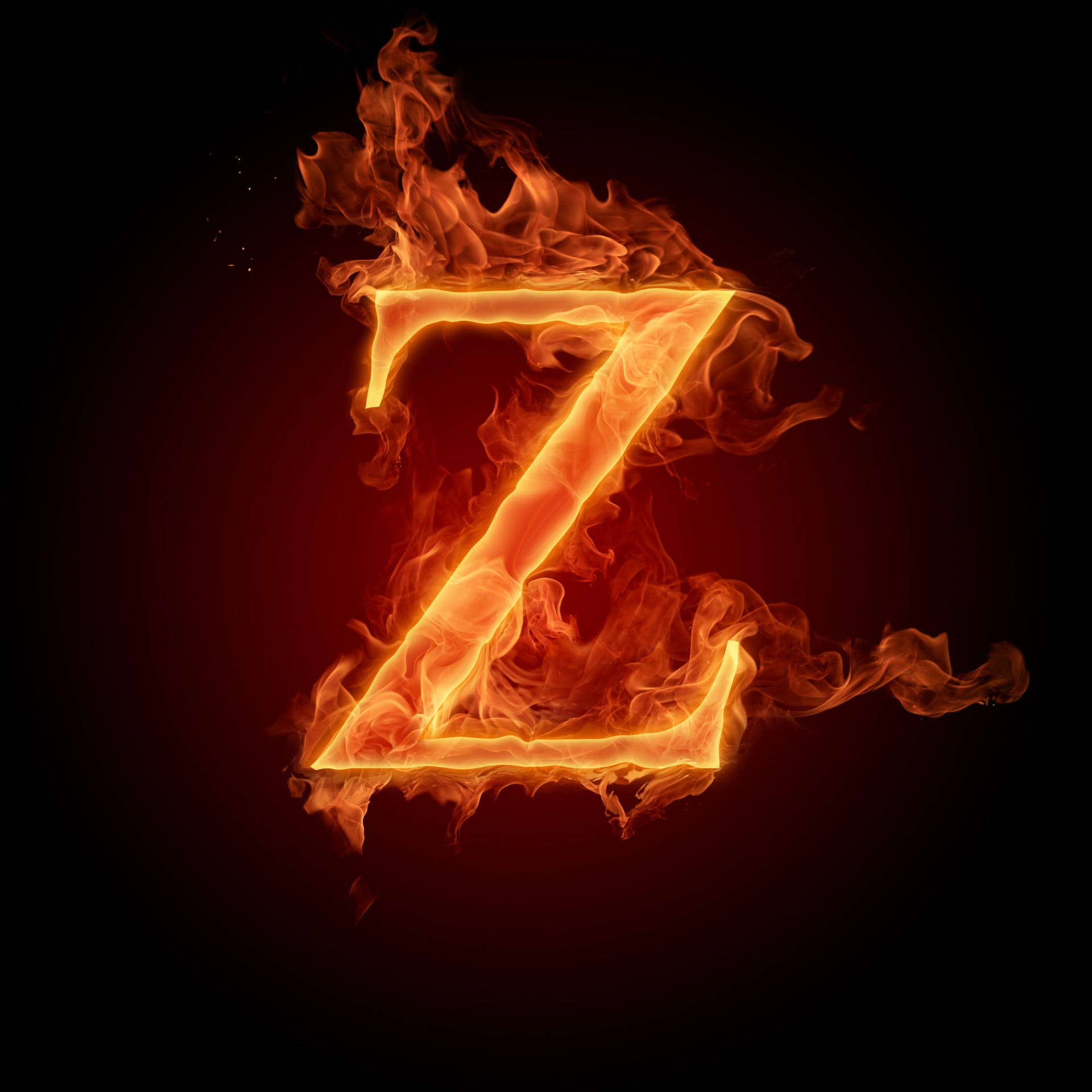 Letter Z In Burning Flame Wallpaper