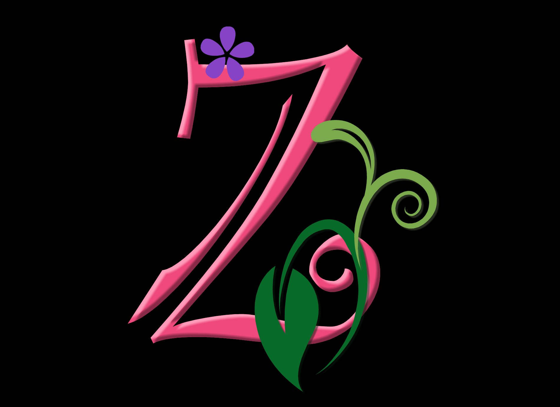 Letter Z In Stylized Pink Color Wallpaper