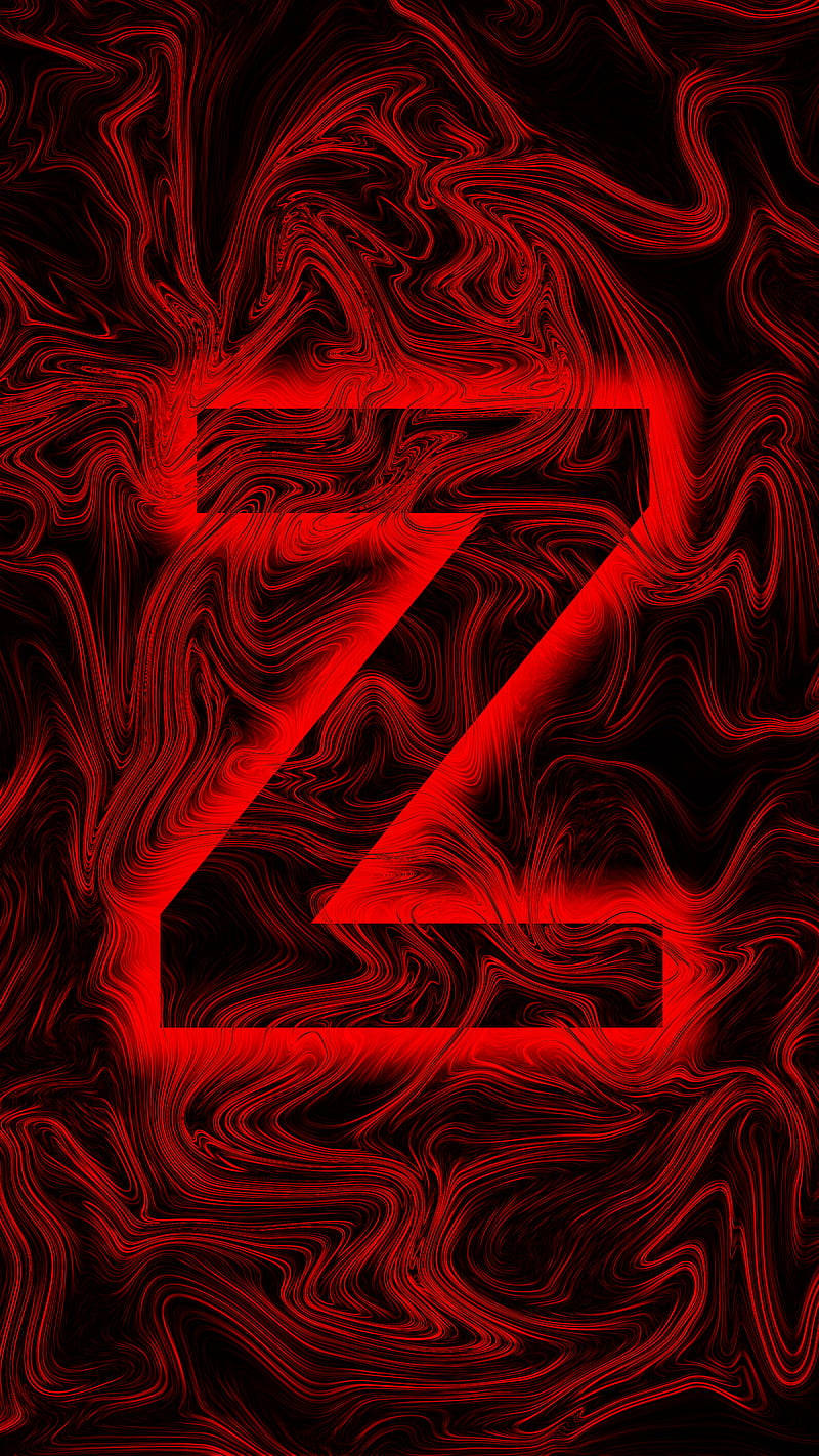 Letter Z With Swirling Red Design Wallpaper