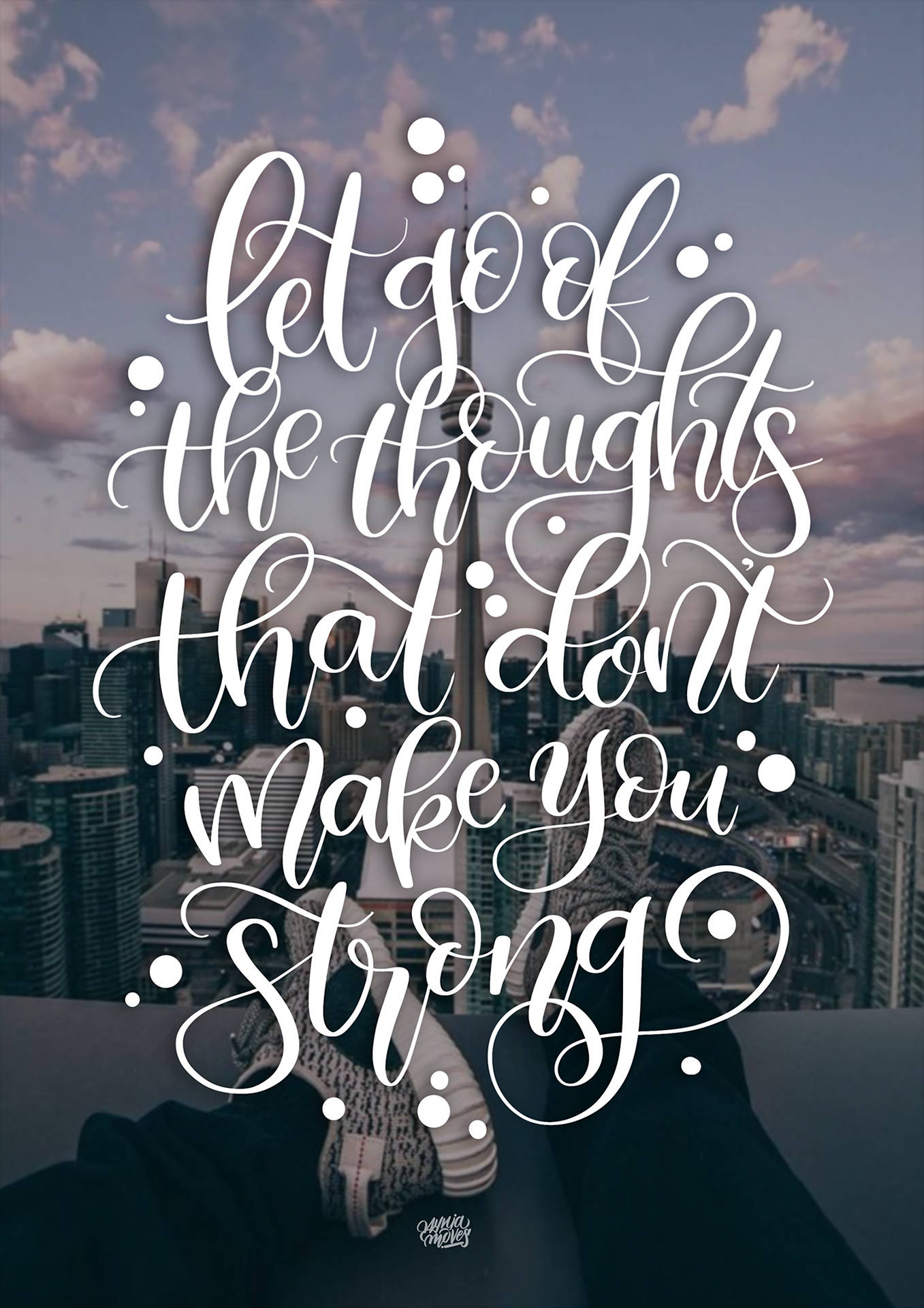 Letting Go Motivational Quote Lettering