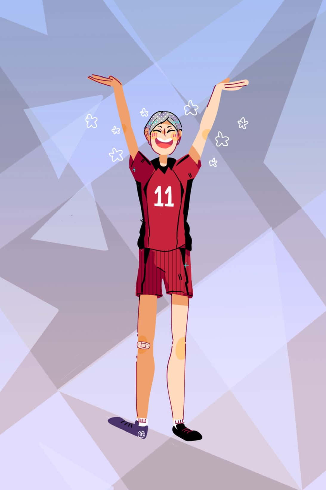 Lev Haiba Jumping High in a Volleyball Match Wallpaper
