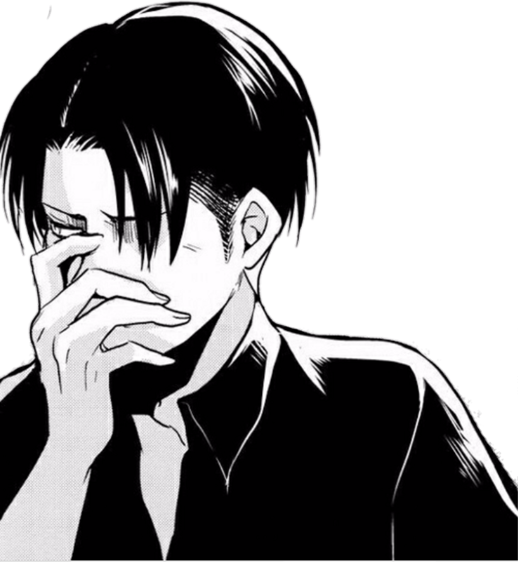 Levi Ackerman Contemplative Expression PNG