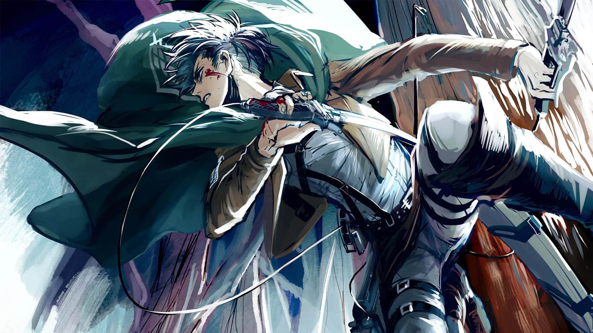 Levi Ackerman Berdiri Siaga Wallpaper