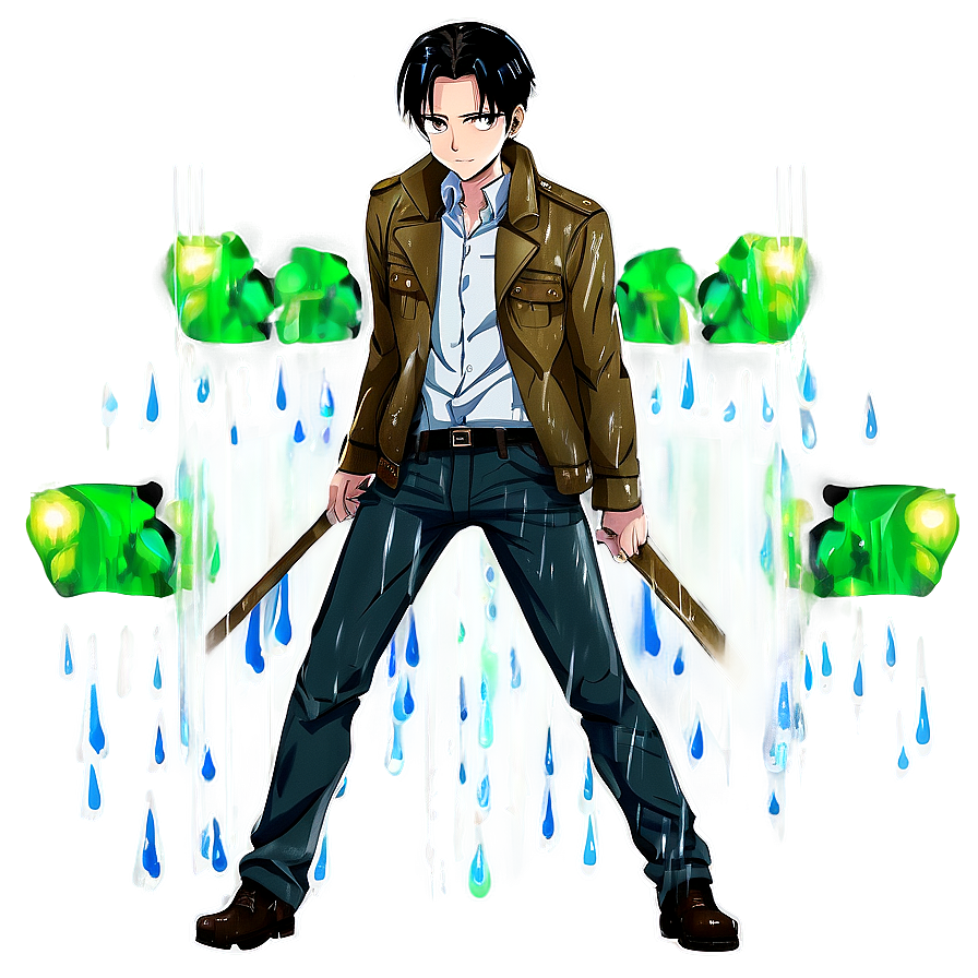 Levi Ackerman In The Rain Png Wsv67 PNG