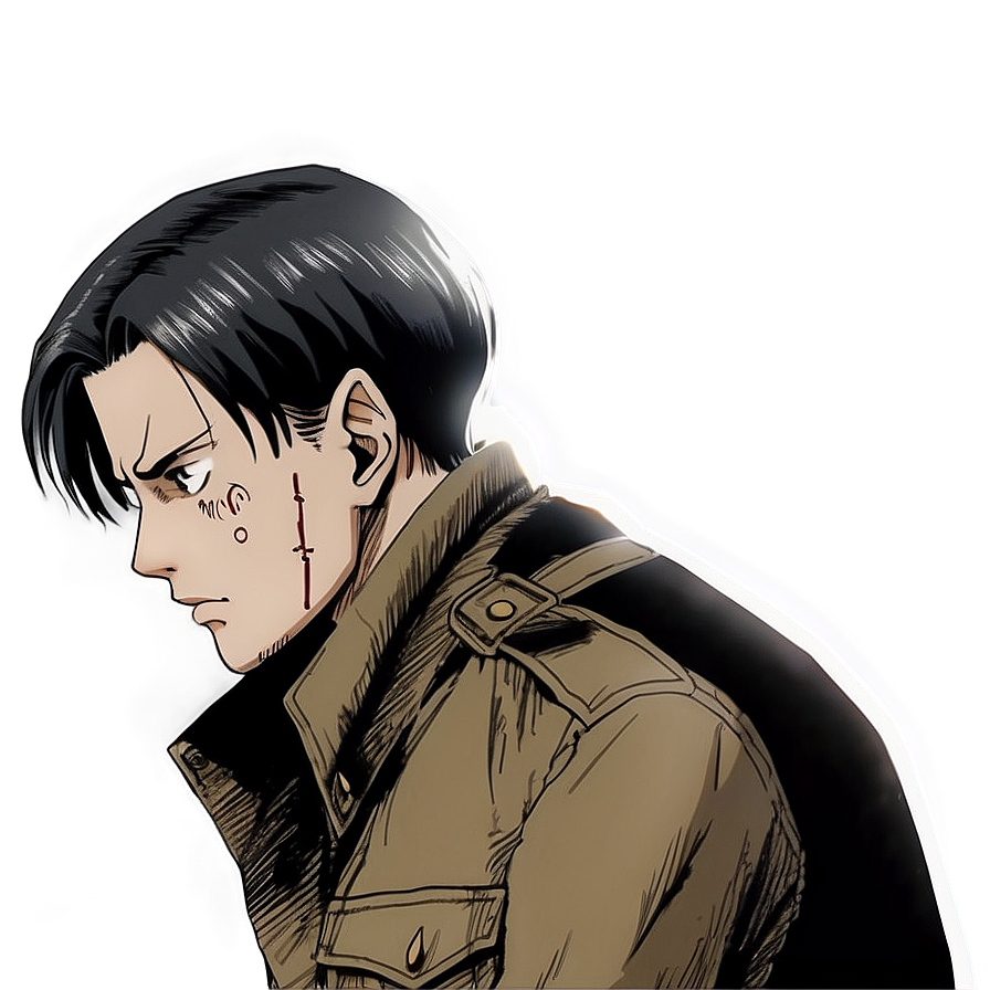 Levi Ackerman In Thought Png Tru44 PNG