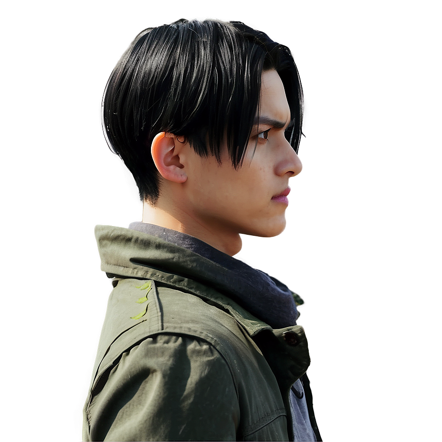 Levi Ackerman Side Profile Png 06112024 PNG